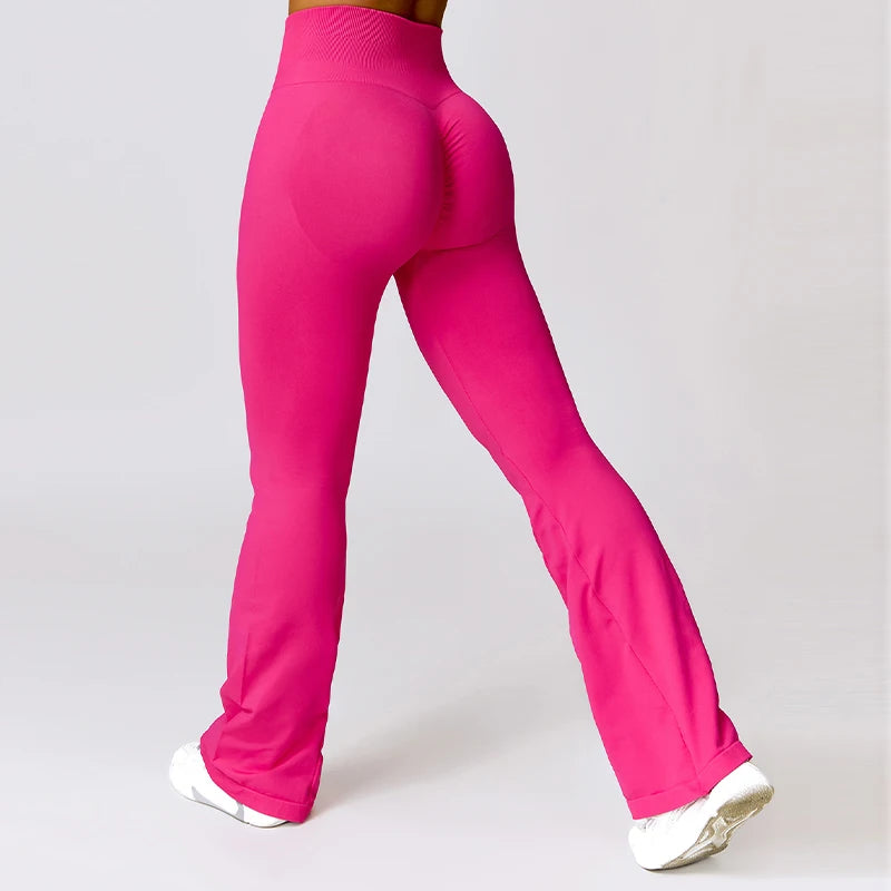 Seamless Flared Leggings Scrunch Sports Leggings Women Gym Yoga Flared Pants