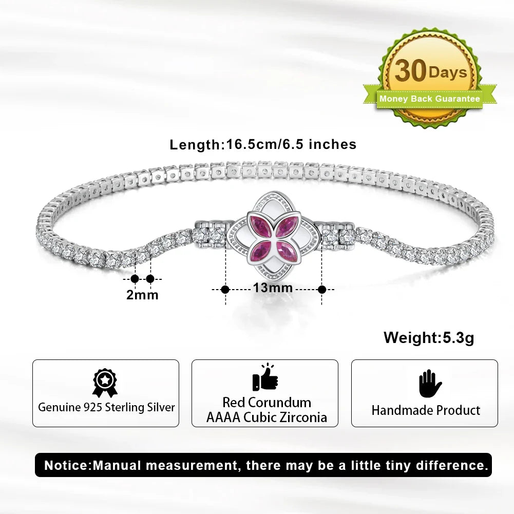 ORSA JEWELS Authentic 925 Sterling Silver Tennis Chain Bracelet Moulding Process Hanmade High-end Hand Chain for Man Woman SB128