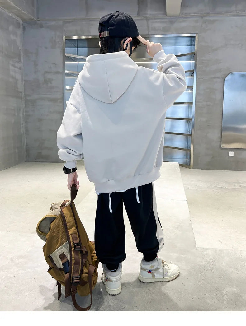 Children Boy Hooded Clothes Set Letter Printed Hoodies Sweatshirts Top and Pants 2 Pieces Suit Teenage Girls Tracksuits
