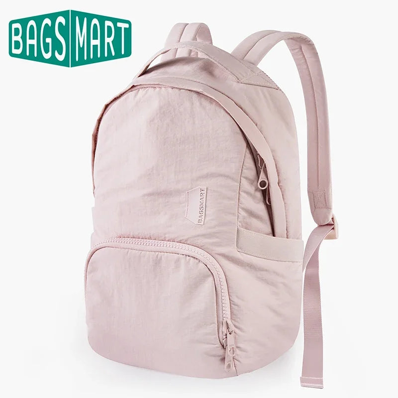 BAGSMART Women's Backpack 13 Inch Laptop Bag Cute Kawaii School Bag Anti Theft Waterproof Nylon Travel Backpacks Women Book Bag