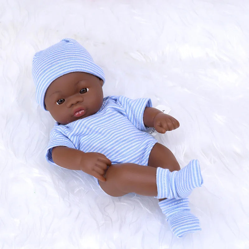 Black Reborn Dolls African Reborn Baby Doll 20cm Dolls Baby Reborn Baby Doll Toys Soft Touch High Quality Doll for Children Toys