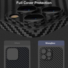 0.3mm Ultra Thin Carbon Fiber Texture Hard Phone Case For iPhone 15 14 13 12 11 Pro Max 7 8 Plus Mini SE Slim Cover Soft Shell