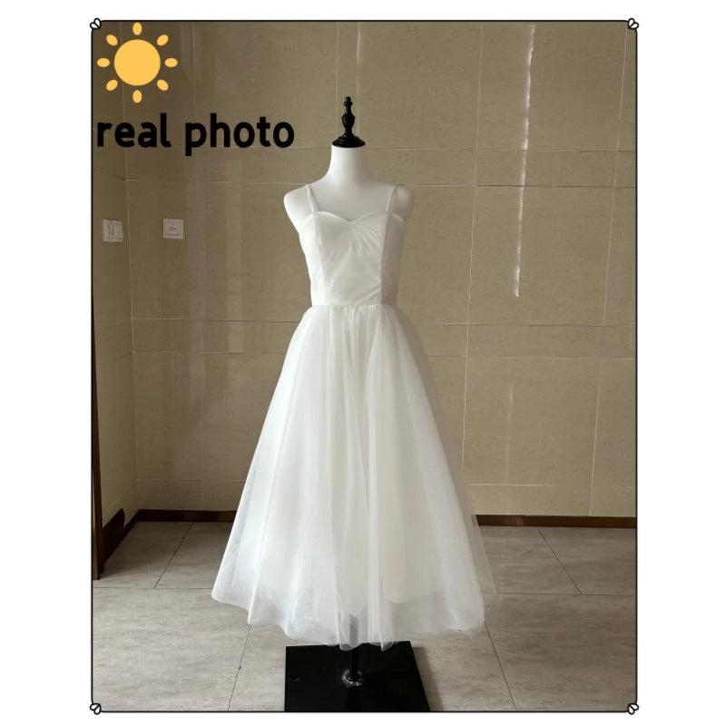 Wedding Dresses Fashion Spaghetti Straps Tulle Vestidos De Novia