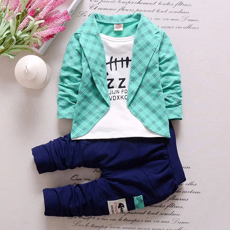 Kid Boy Clothes Gentleman Boy Outfit Children Clothing Long Sleeve Shirt+Pant 2Pcs/Set Baby Outerwear Infant Tracksuit A1274