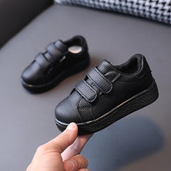 Children's Shoes Boys Skate Shoes Autumn Fashion Black Leather Sneakers Kids