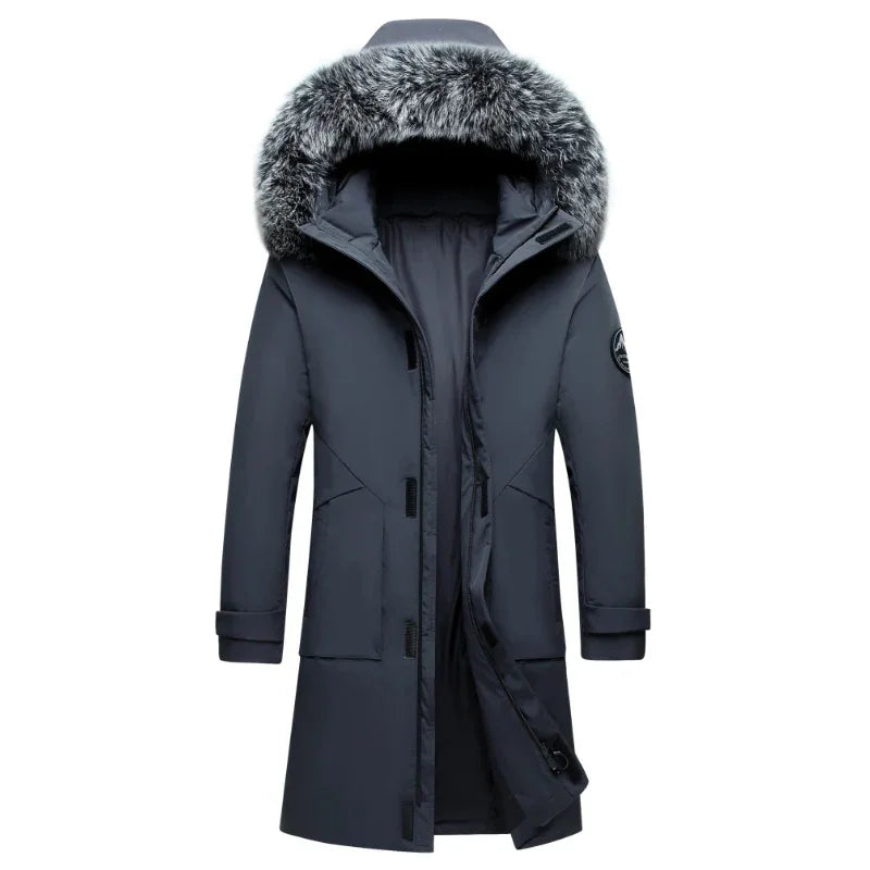 Autumn and Winter Long Men Windproof Coldproof Down Jacket Coats Mens Warm