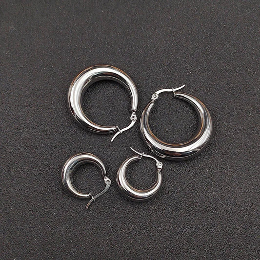6pcs/Lot Fashion Hollow Geometry Stainless Steel Earring Women Jewelry Wholesale