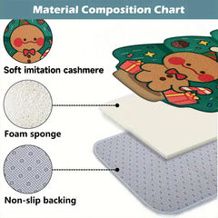 Gingerbread Kitchen Rugs Christmas Doormat Floor Mat With Gingerbread Man Non-Slip