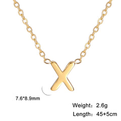 Minimalist Initial A-Z Letter Necklace for Women Alphabet Stainless Steel Choker