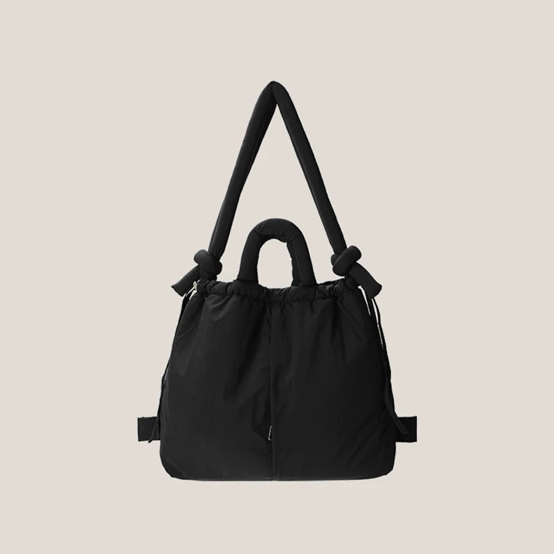 Casual nylon padded tote bag designer soft puffer women shoulder crossbody bags
