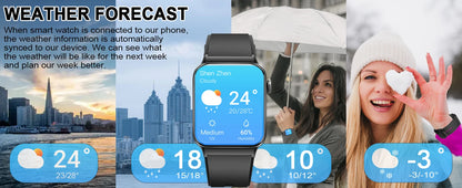 Smart Watch, 1.85" Smartwatch (Answer/Make Call), IP68 Waterproof Fitness Tracker, 100+ Sport Modes, Heart Rate and Sleep Monito