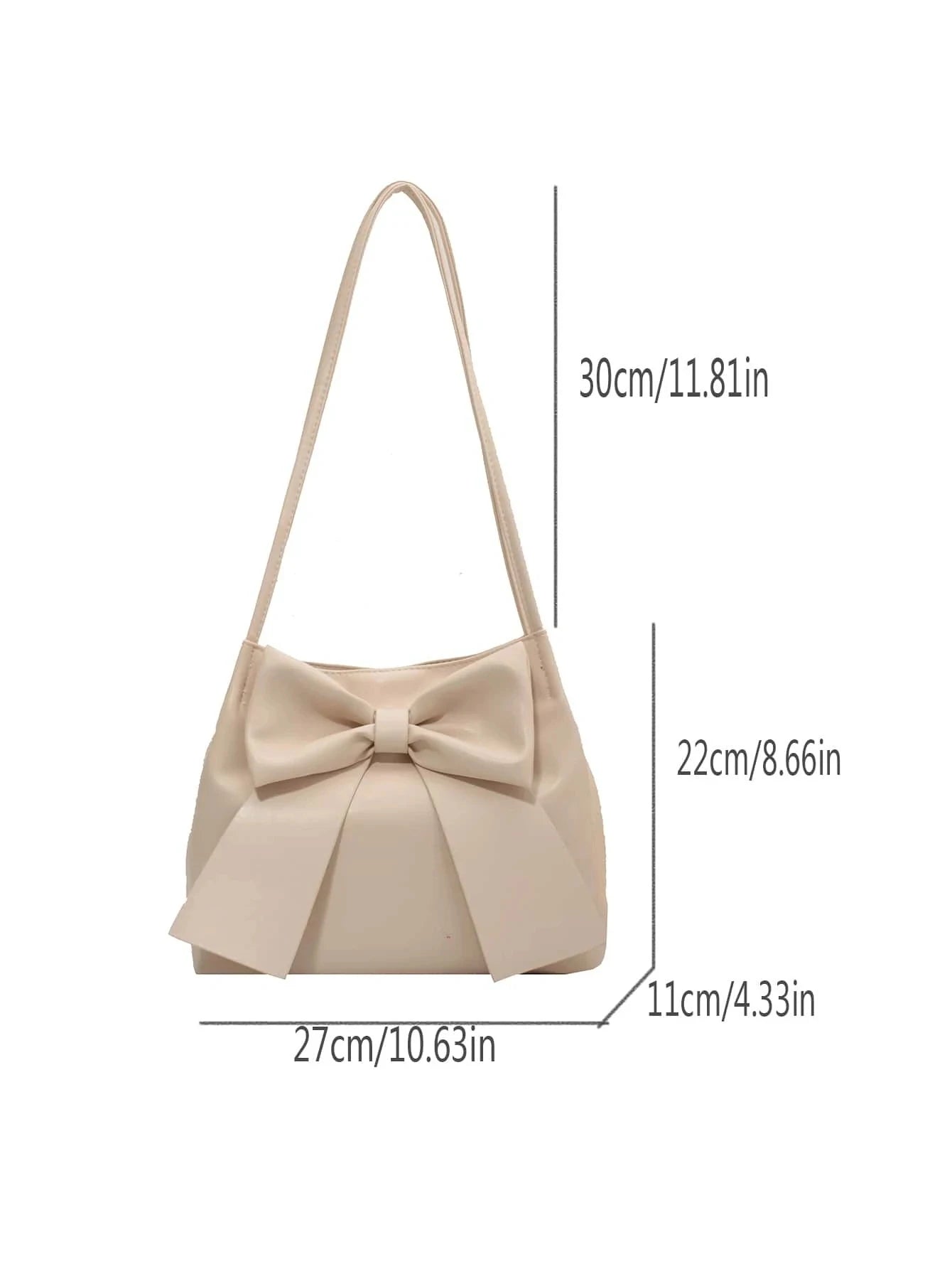 Fashionable Large Capacity Bowknot Shoulder Bag Cute Kawaii Bow Decor Water