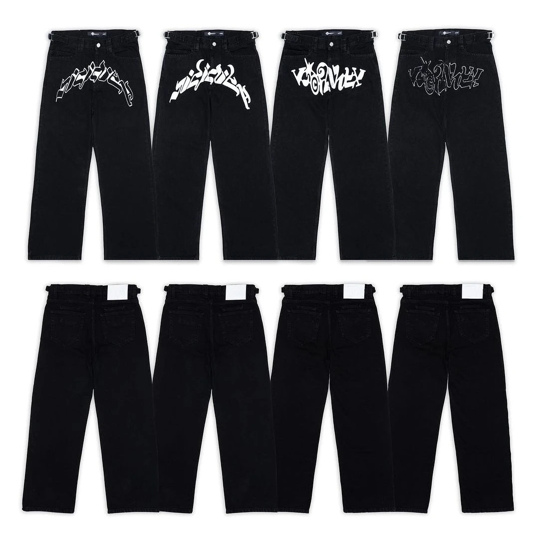 Baggy Jeans Harajuku Hip Hop Straight Wide Leg Pants Oversized Print Y2k Men’s Jeans