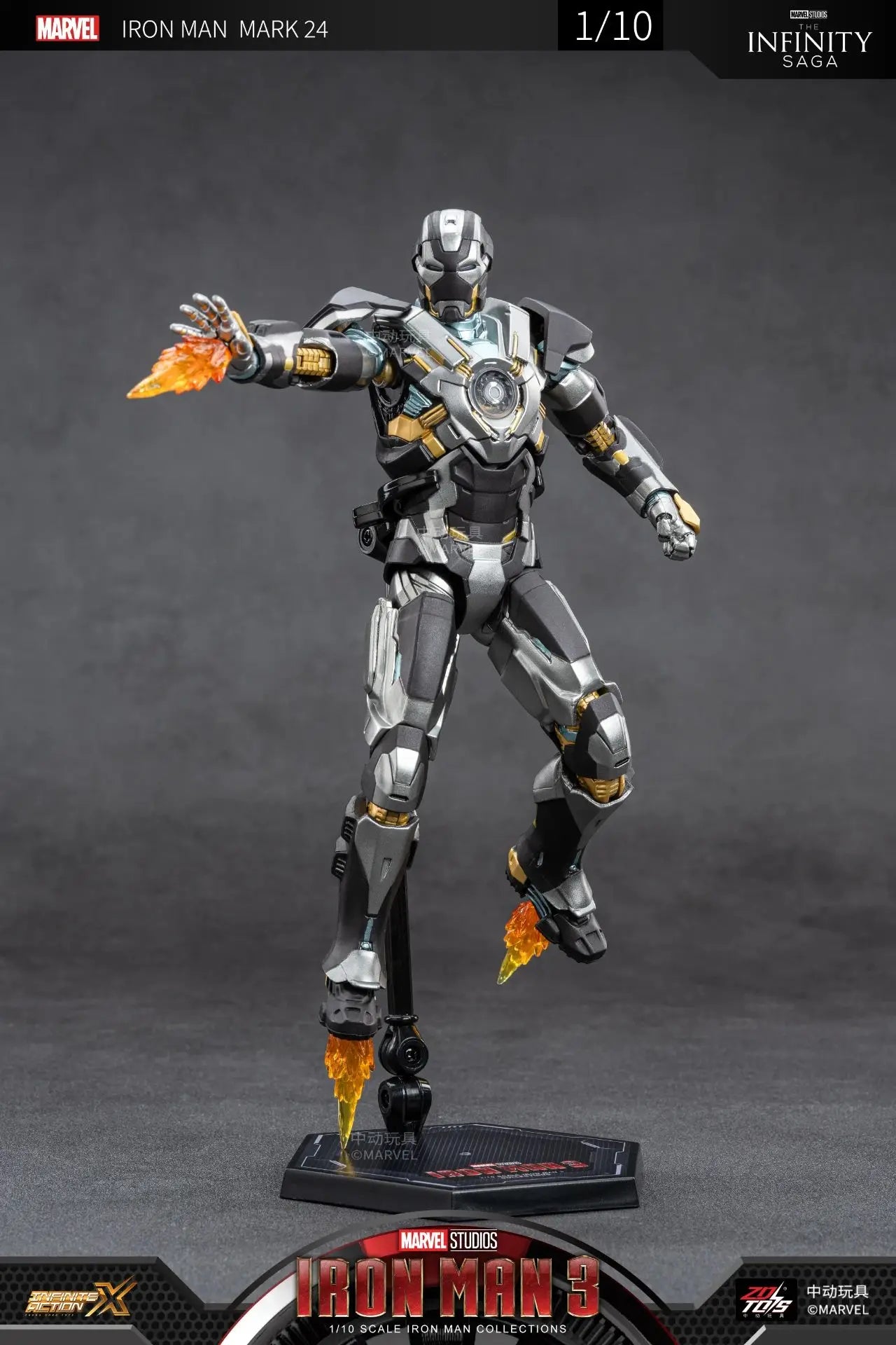 ZD Toys Iron Man MK35 Red Snapper Action Figure Iron Man Mk41 Mk47 Tank MK24 MK22 1/10 Scale Iron Man Collections Gift