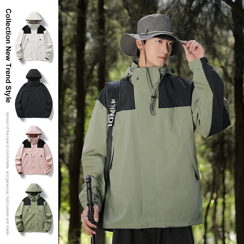 Jacket Sports Outdoor Thickened High Collar Hoodie Color Matching Fashion
