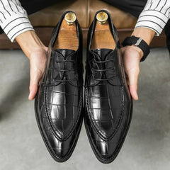 Casual British Men Shoes Vintage Business Formal Dress Leather Shoes