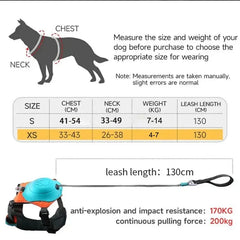 2 in1 No Pull Dog Harness with Retractable Leash, Adjustable Breathable Dog Vest