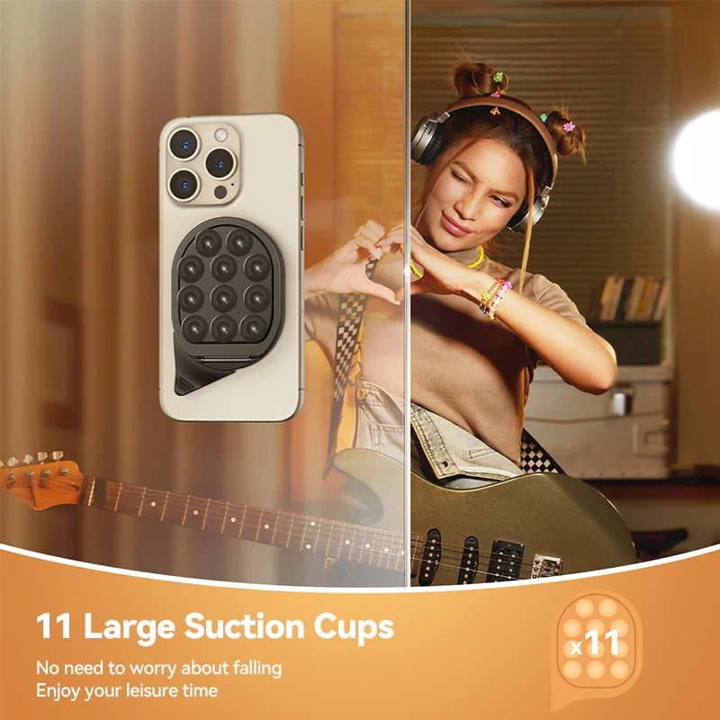 Phone Mount Strong Magnetic Phone Holder Mount with Pull Ring Phone Grip for iPhone/Samsung/Android
