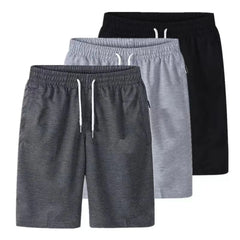 Mens Sports Pocket Solid Drawstring Board Trunk Beach Short Pants Shorts