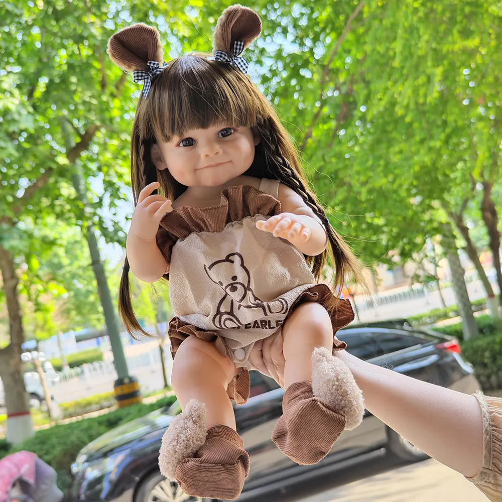 55CM Reborn Toddler Doll with Full Body Soft Silicone Vinyl 22Inch Lifelike Soft Touch High Quality Doll Birthday Gifts