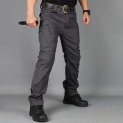 Men's Tactical Cargo Pants Casual Trousers Multi-Pockets Waterproof Pants