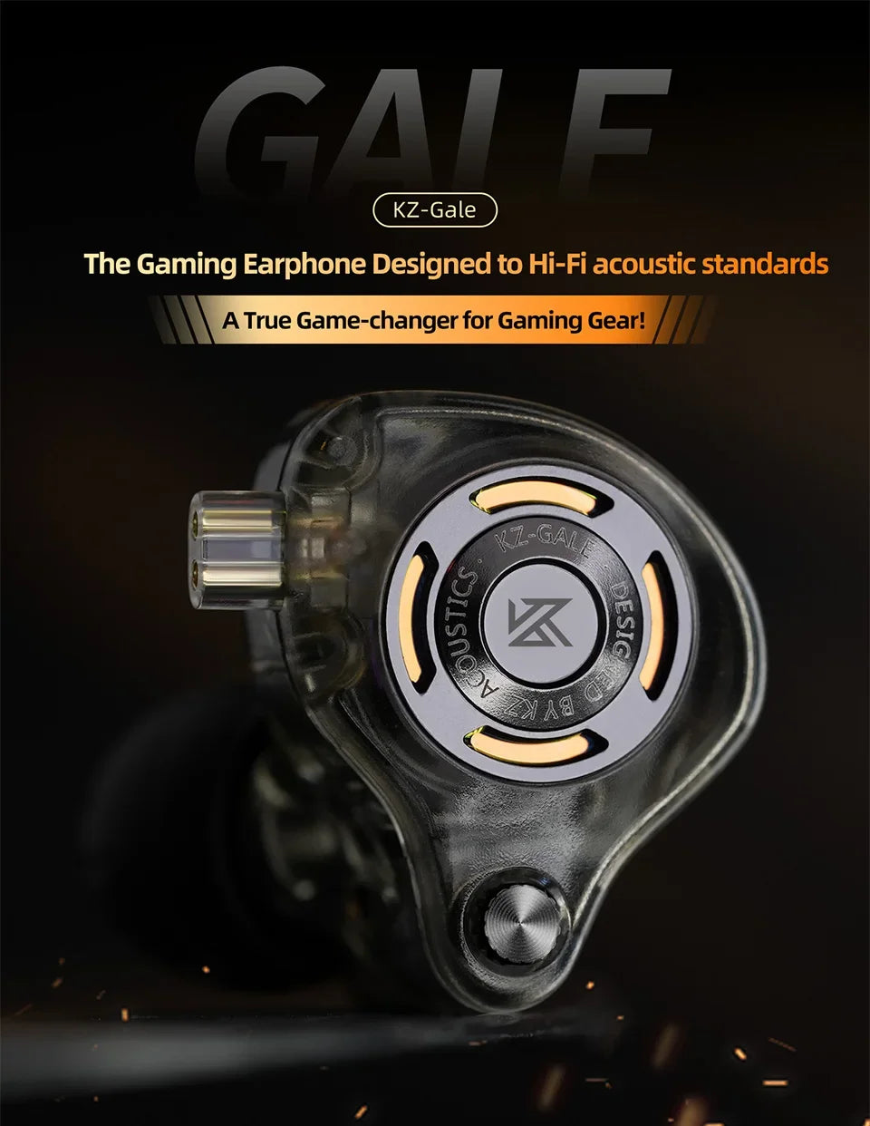 KZ Gale Earphone HIFI Bass Earbud Gaming and Music Headset Super-linear Dynamic Driver Detachable Design