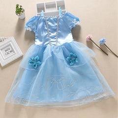 Girls Princess Dress Kids Cinderella Snow White Aurora Sofia Rapunzel Cinderella