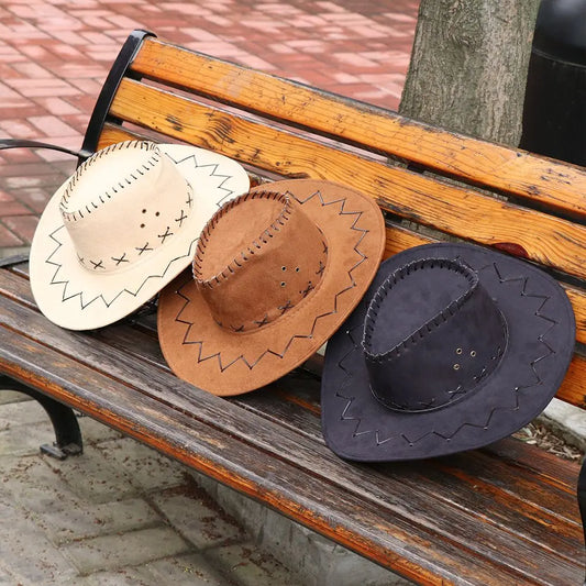 Women Men Cowboy Hat Western Suede Cowgirl Hats Fashion West Fancy Dress Party