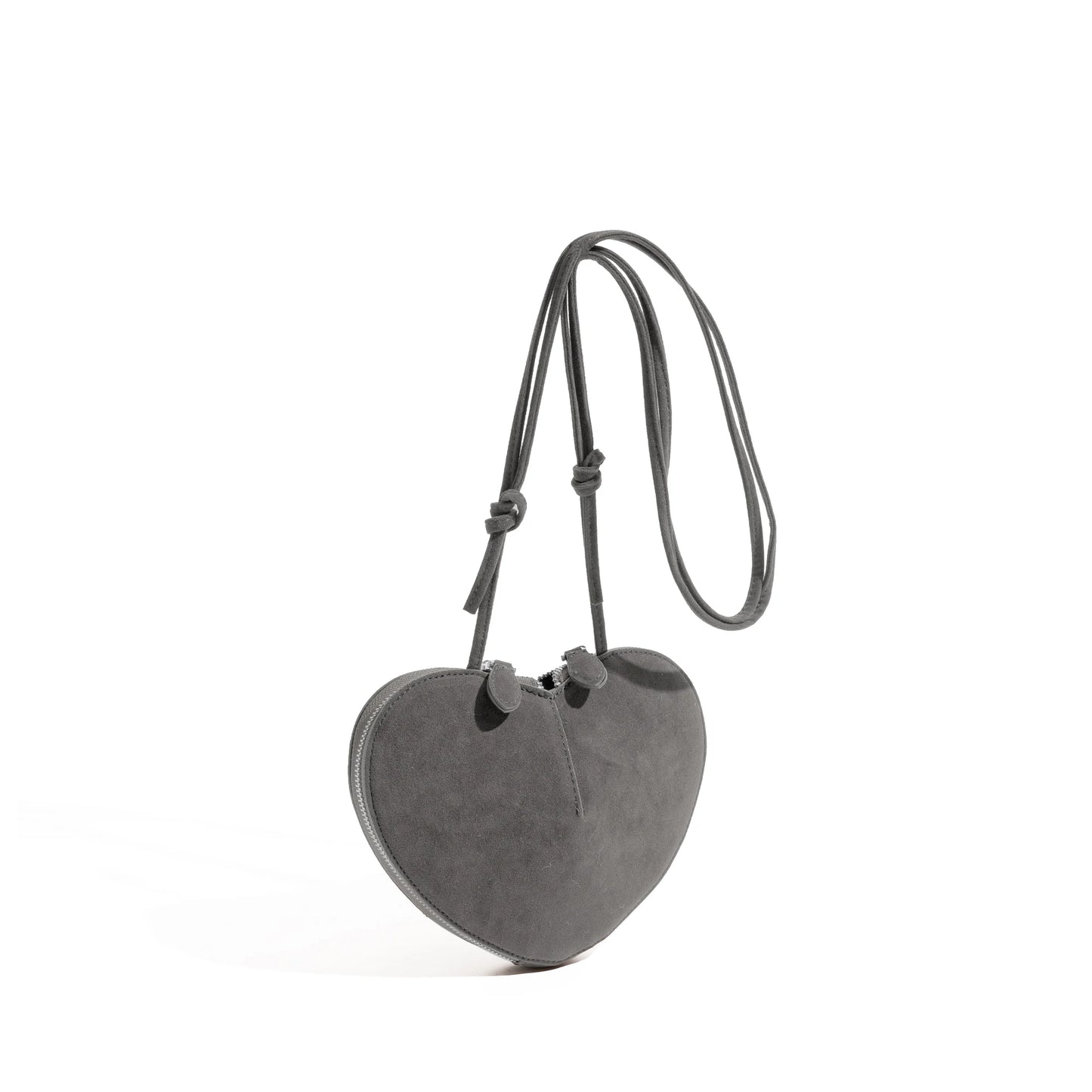 Vintage Faux Suede Hobo Phone Purse Luxury Design Unique Heart Shape