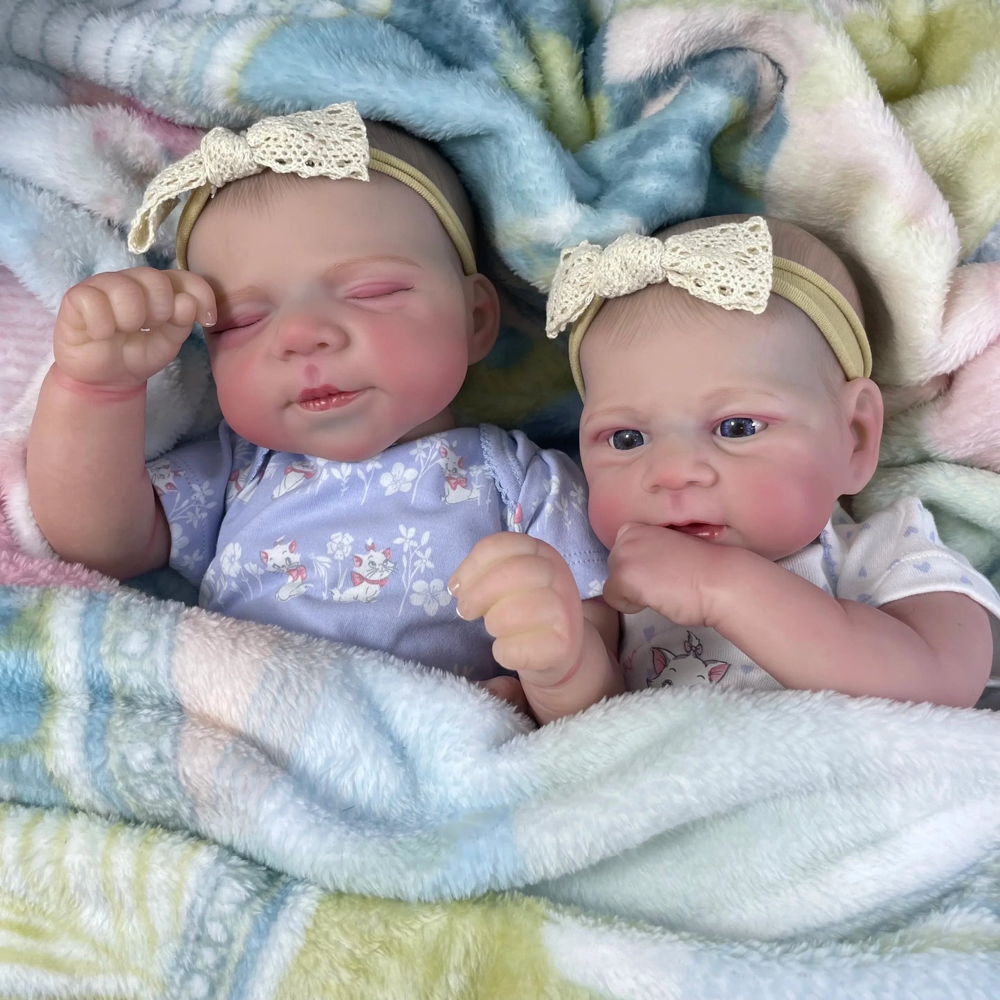 17/18 inch Adorable Lifelike Reborn Baby Dolls Pascale and Elijah Cloth Body Twins Baby Newborn Doll