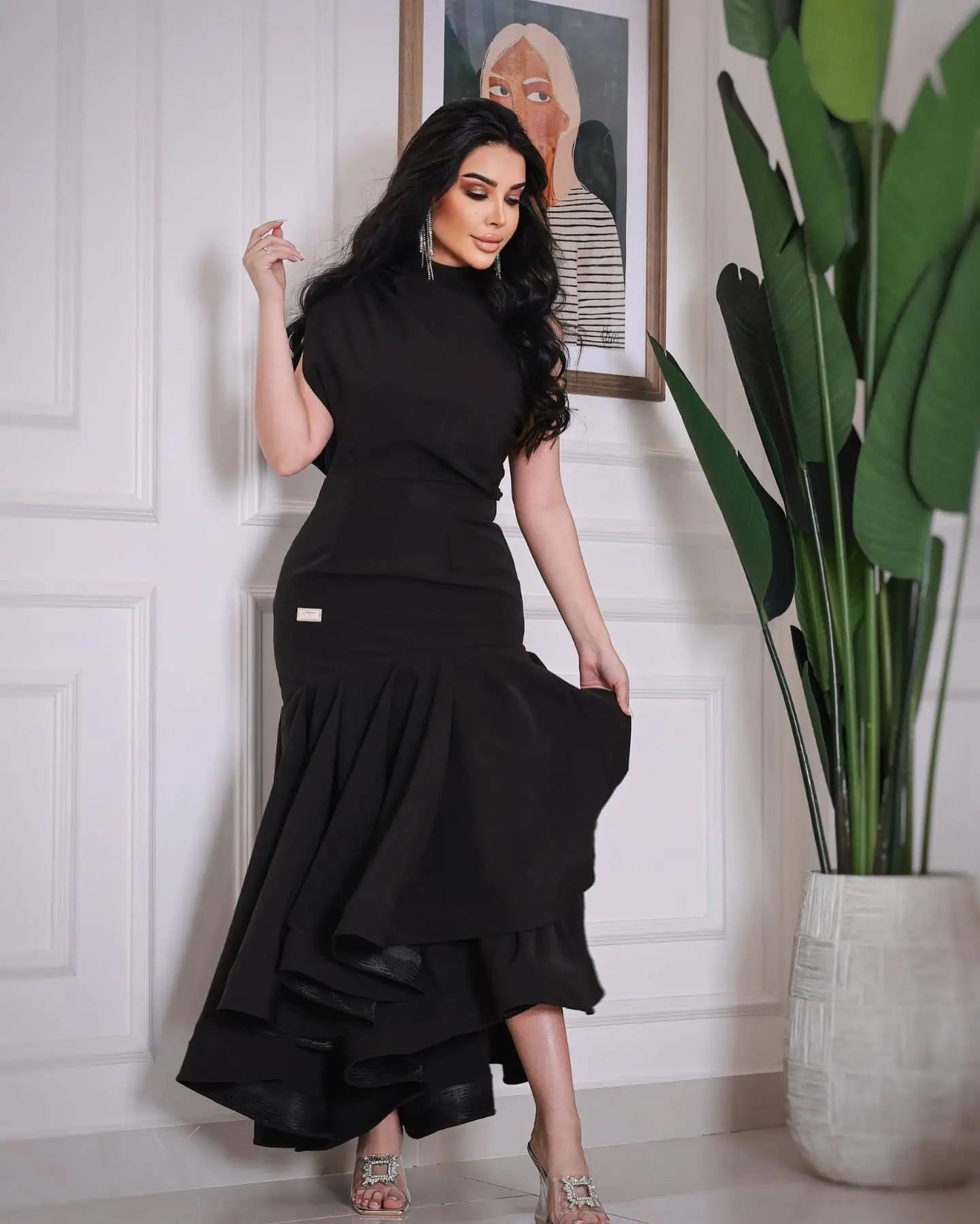 Evening Dresses O-Neck Mermaid Ankle-Length Sleeveless Chiffon