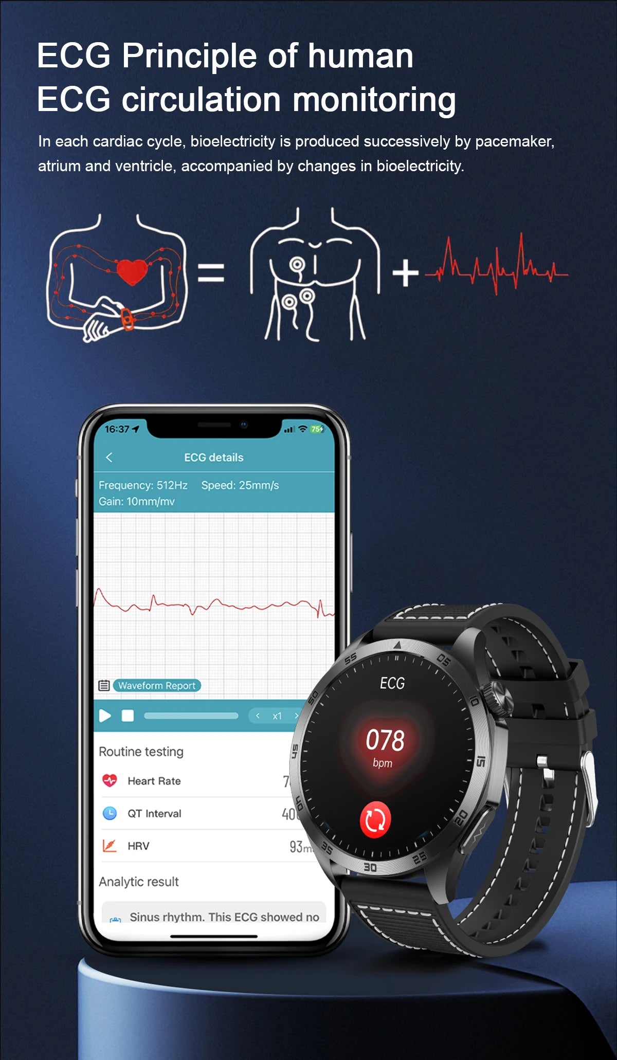 GUHUAVMI NEW Fashion Health Expert Laser iagnosis Smart Watch Men ECG+PPG Three highs  Blood Pressure Heart Rate HD Call Watches