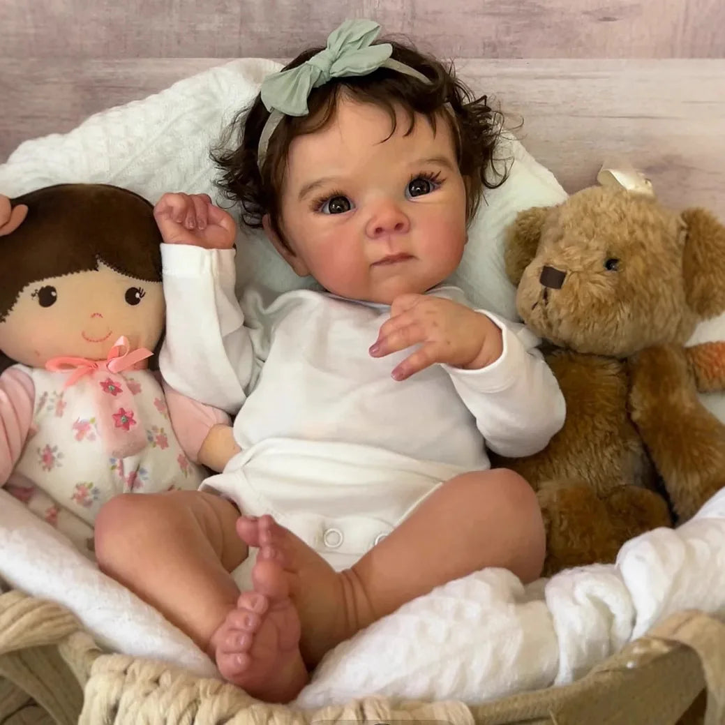 NPK 18inch Lifelike Newborn Baby Reborn Doll Bettie Soft Body 3D Skin Painting Visible Veins Multiple Layers Cuddly Collectible