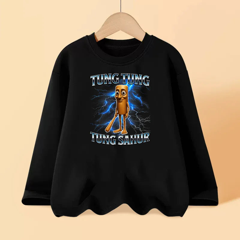 Italian Brainrot Long Sleeve T-shirt for Children Spring and Autumn Cotton Shirt for Boys Girls Cartoon Tops 3-14T