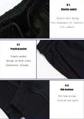 Barbell Printed Fleece Men's Trousers Autumn Winter Pants Fashion Drawstring