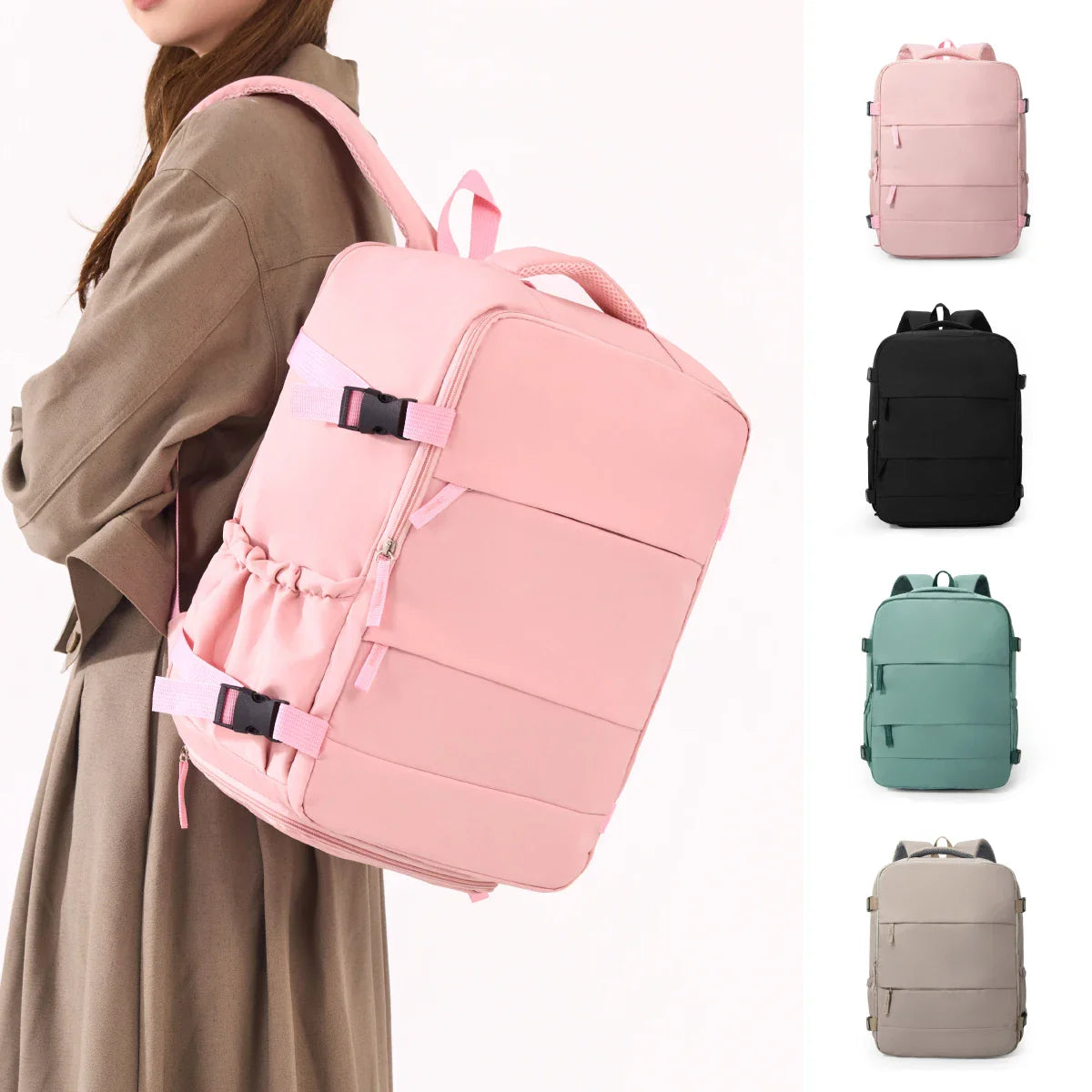 Cross-Border Travel Backpack for Men and Women, Large Capacity Shoe Compartment Luggage Bag, Computer Business Bag, Student School Bag, Commuting Bag