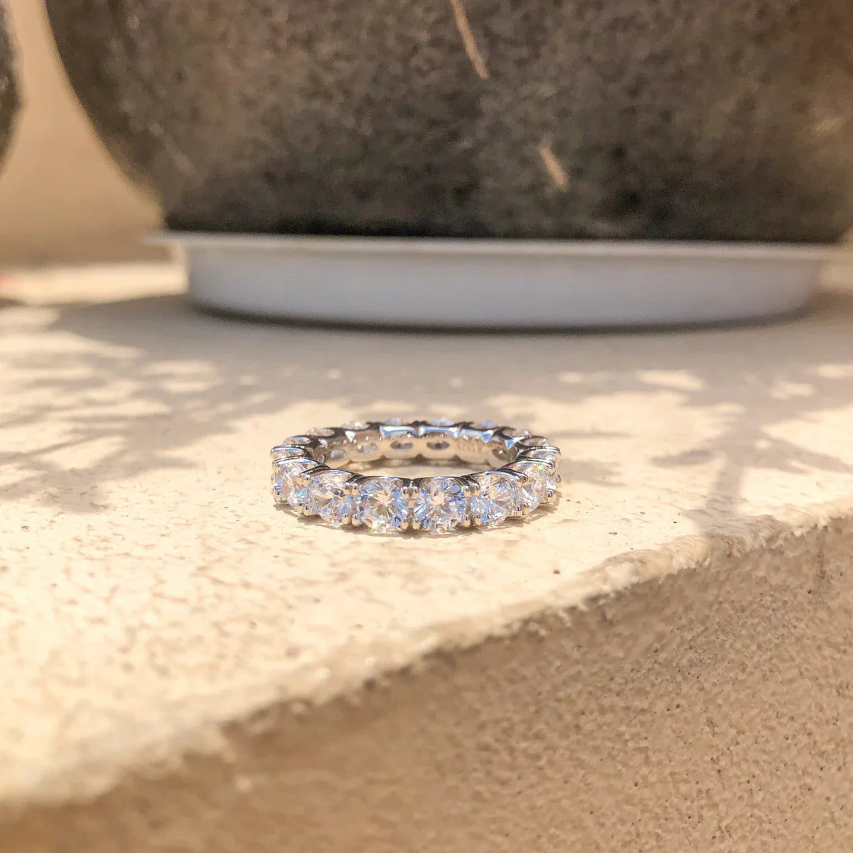 4.0mm  Moissanite Diamond Ring 925 Sterling Silver Classic Wedding Ring Single Head Ring Women's Wedding Jewelry Gift