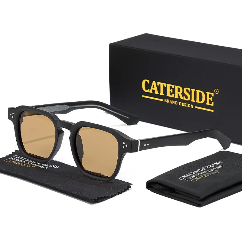 CATERSIDE Square Fashion Sunglasses Men Core Insert Temple Luxury Brand Sun Glasses Women Travel Beach Party Festival Gifts