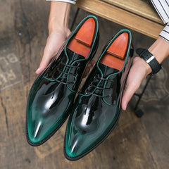 Men Mirror Face Oxfords Shoes Luxury Designer Formal Shoes Patent leather