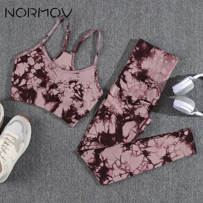 Yoga Sets Printing 1/2/3 PCS Gym Set For Women Seamless Leggings Bra Shorts