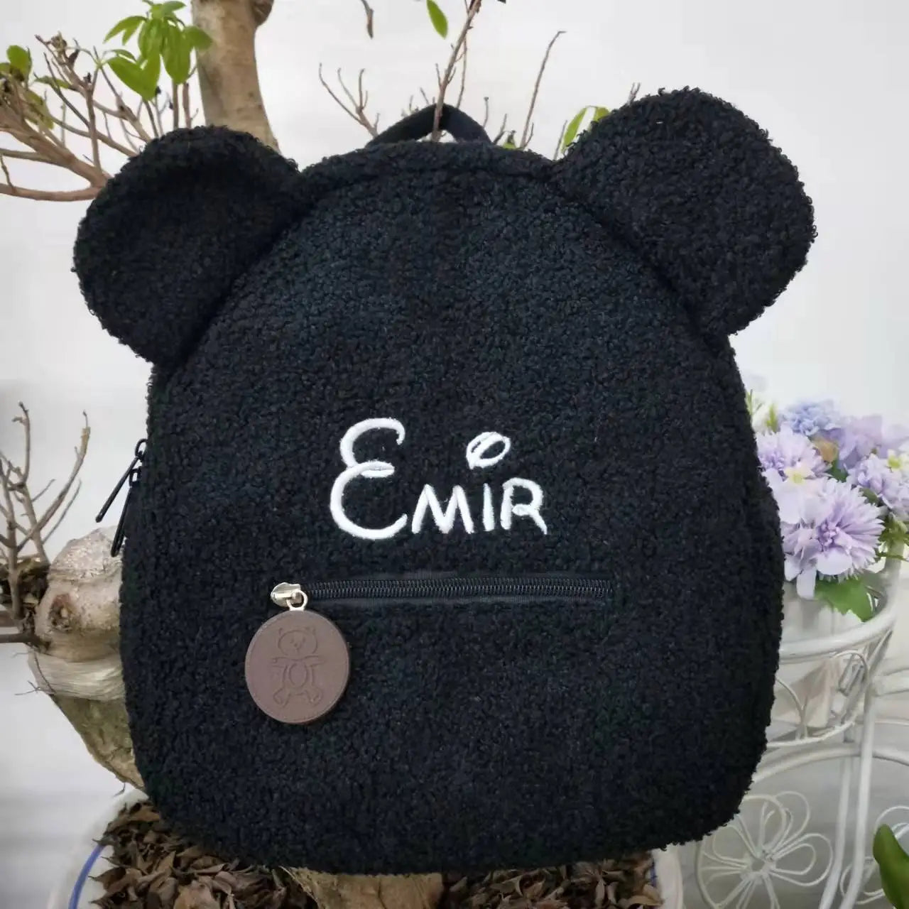 Cute Bear Plush Backpack Embroidered Name Autumn Winter Kids Outdoor Shoulder Bags Custom Personalized Children's Gift Bags