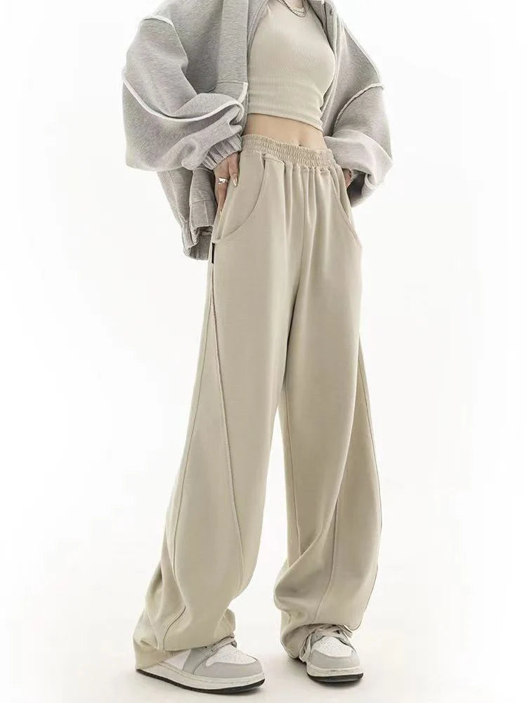 Jmprs Harajuku Women Streetwear Sweatpants High Waist Hip Hop Wide Leg Pants