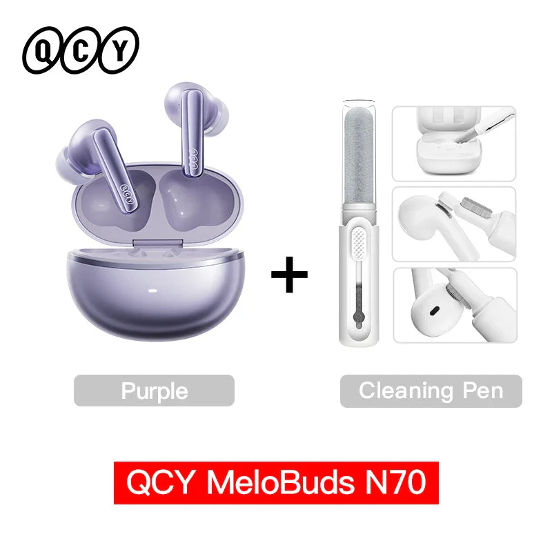 QCY HT18 MeloBuds N70 Wireless Earbuds Bluetooth 6.0 Hi-Res LDAC Earphones Adaptive ANC Dual-driver Headsets in-Ear Detection