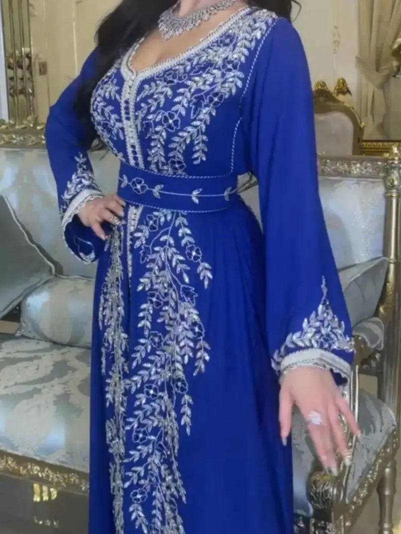 Evening wear Dresses: Sleeved Floor-Length Chiffon Cocktail Party Prom Dress Women