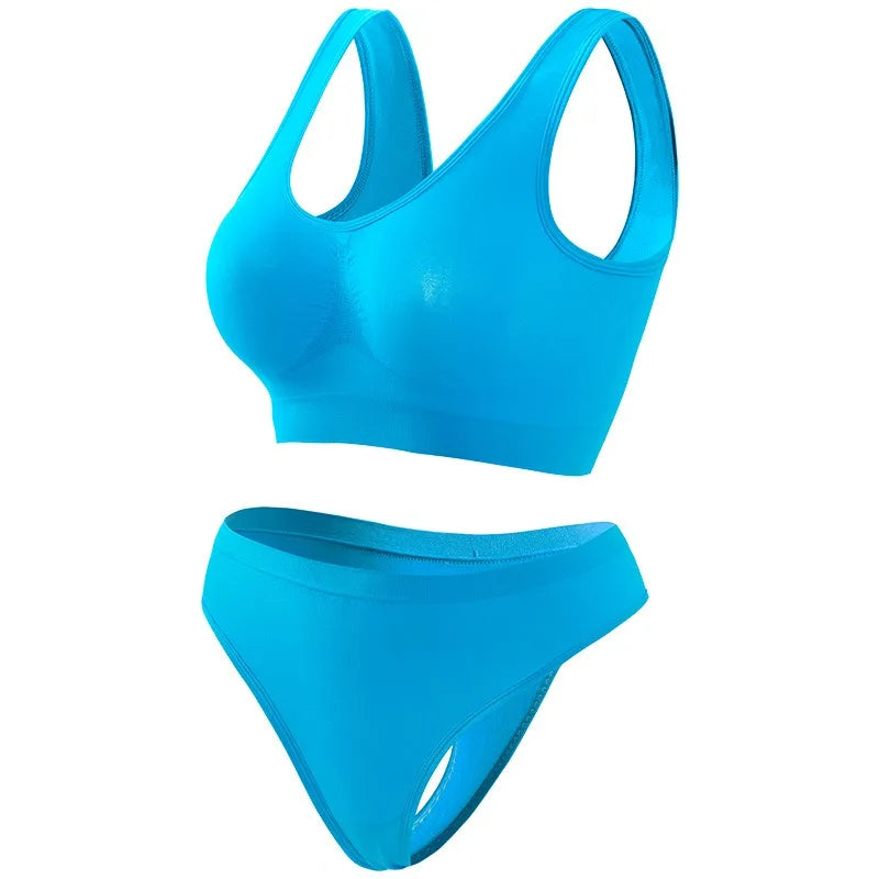 Seamless Bra Set Women Wireless Underwear Female Tanks Bra Low Rise