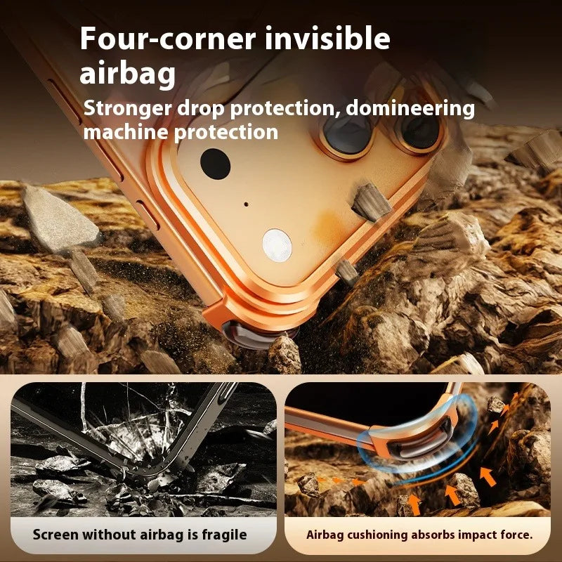 iPhone 17 Pro Max 17 Pro Phone Case Magnetic With 360°Rotation Stand Frameless Shell Magsafe Shockproof Protector Cover