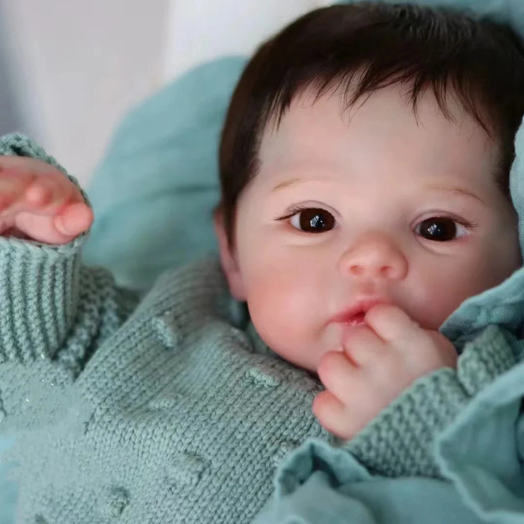 45cm Cuddly Full Body Silicone Vinyl Meadow Bebe Reborn Girl With Rooted Hair Visible Veins Lifelike Newborn Baby Girl
