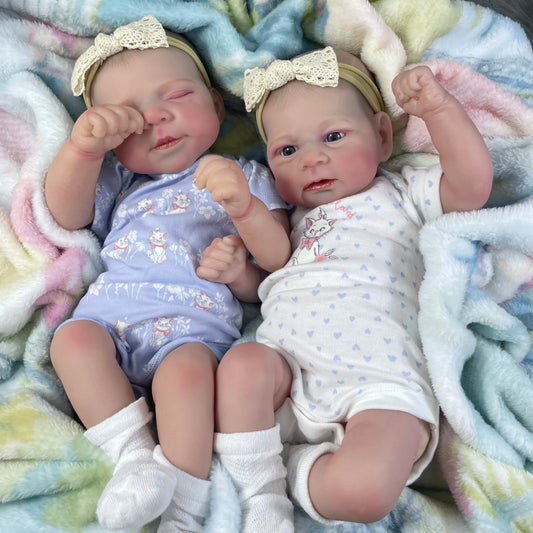 17/18 inch Adorable Lifelike Reborn Baby Dolls Pascale and Elijah Cloth Body Twins Baby Newborn Doll
