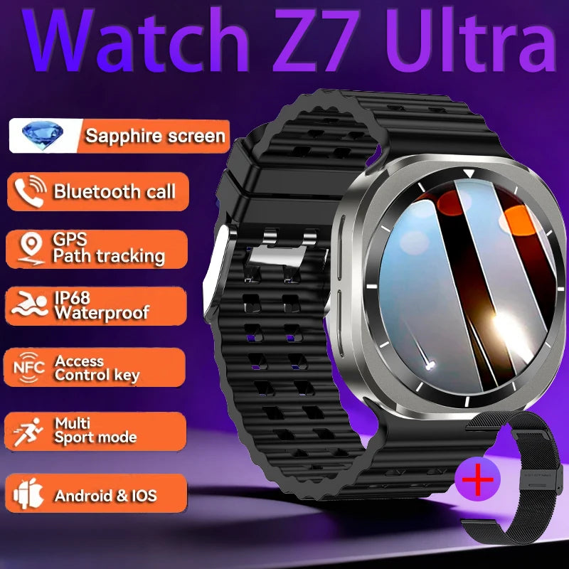 2025 New Watch 7 Ultra Smart Watch Men 3D Display Sport SmartWatch GPS NFC Compass Blood oxygen Smartwatch Women For Android IOS