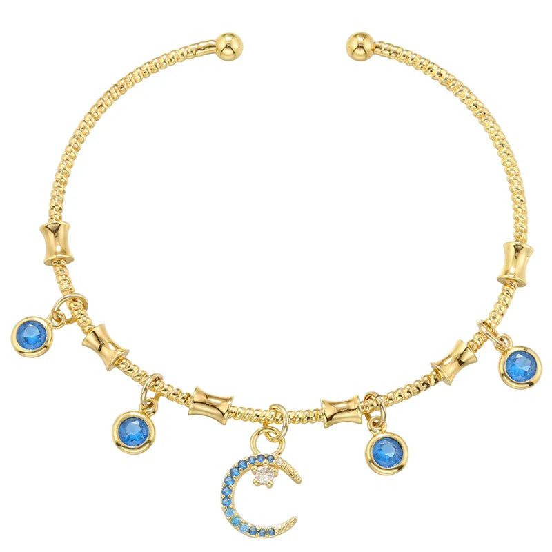 ZHUKOU candy charms bracelet for women Gold color romantic round charms bangles lady birthday gifts Man bracelet Jewelry VL338